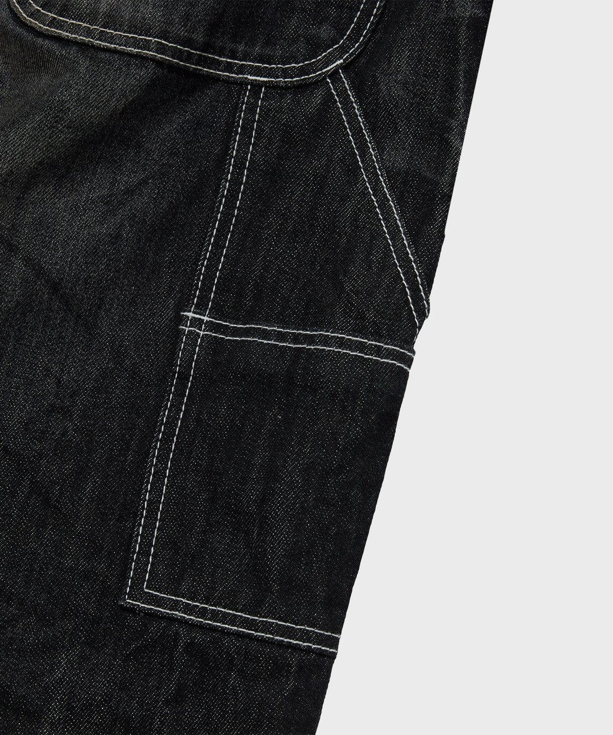 디키즈(DICKIES) X 떠그클럽 더블니 워시드 데님 팬츠 Black