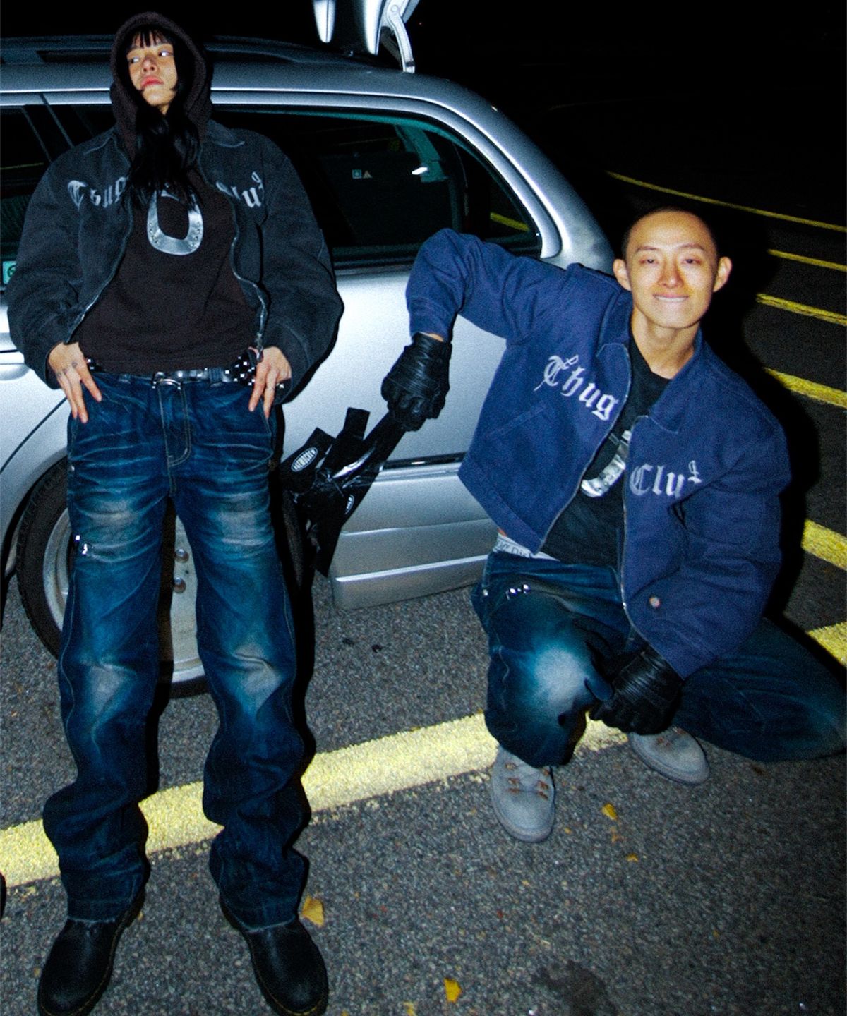 디키즈(DICKIES) X 떠그클럽 워시드 데님 팬츠 Blue