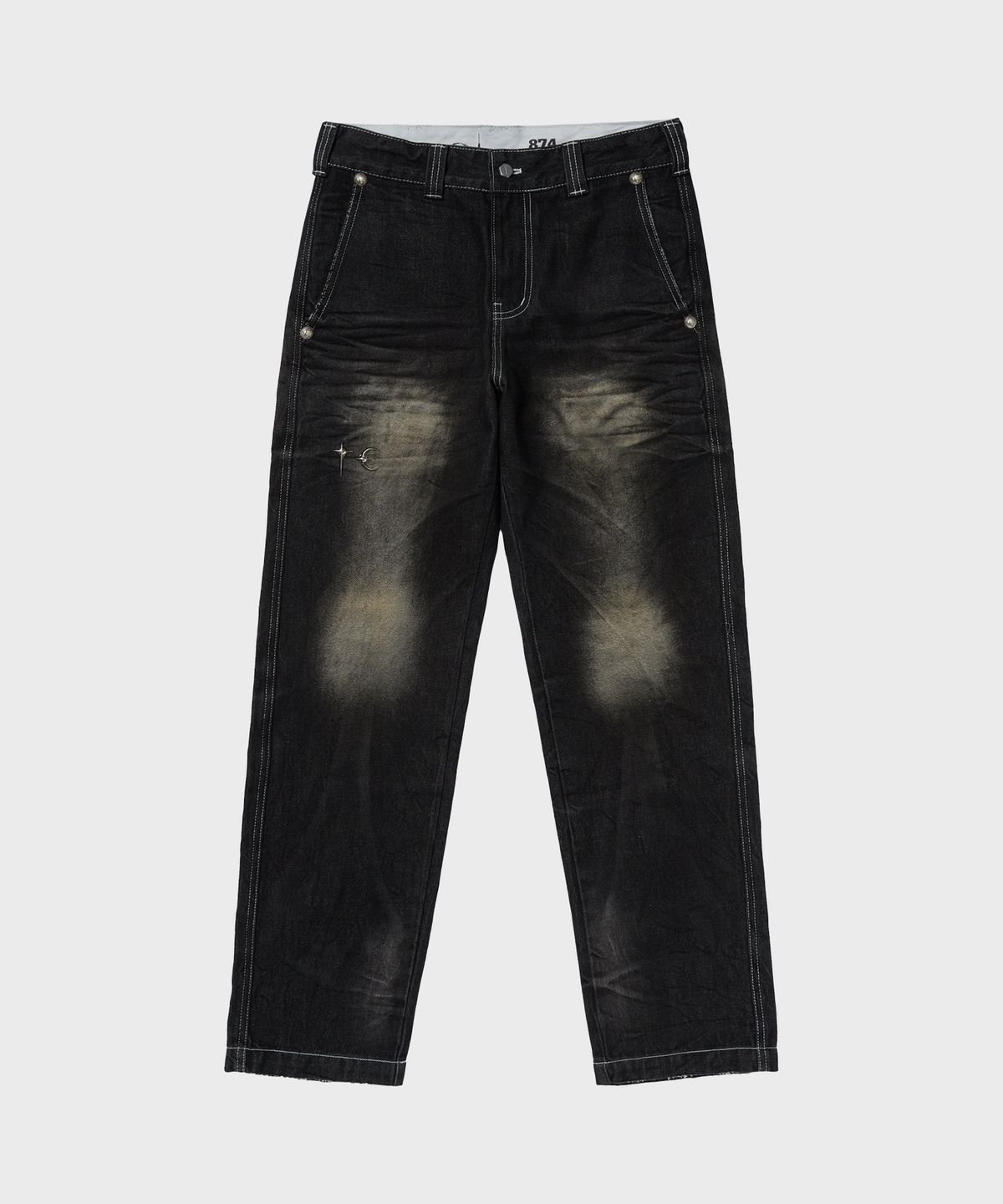 디키즈(DICKIES) X 떠그클럽 워시드 데님 팬츠 Black