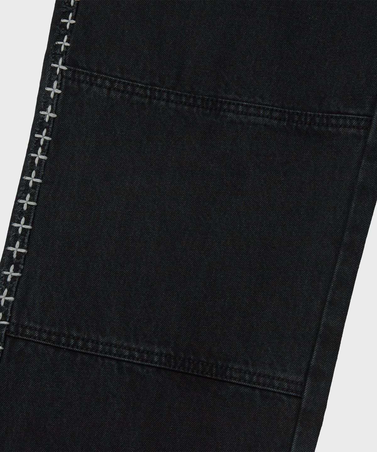 디키즈(DICKIES) X 떠그클럽 크로스 스티치 더블니 팬츠 Black