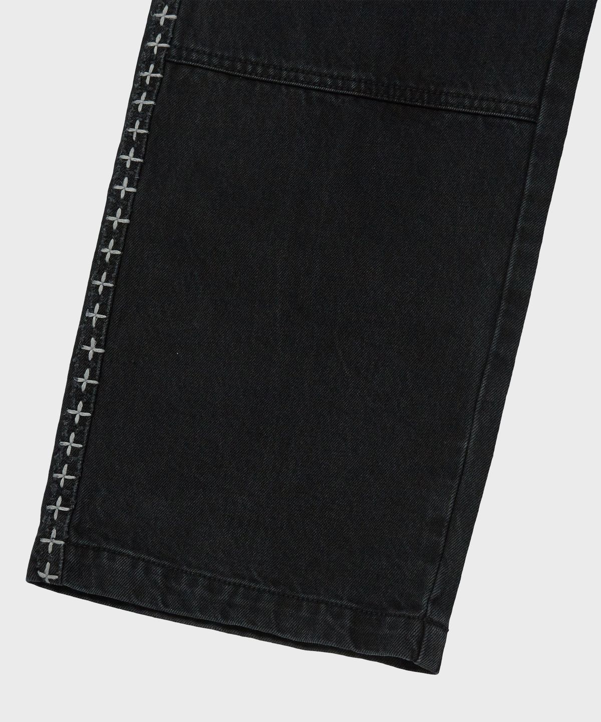 디키즈(DICKIES) X 떠그클럽 크로스 스티치 더블니 팬츠 Black