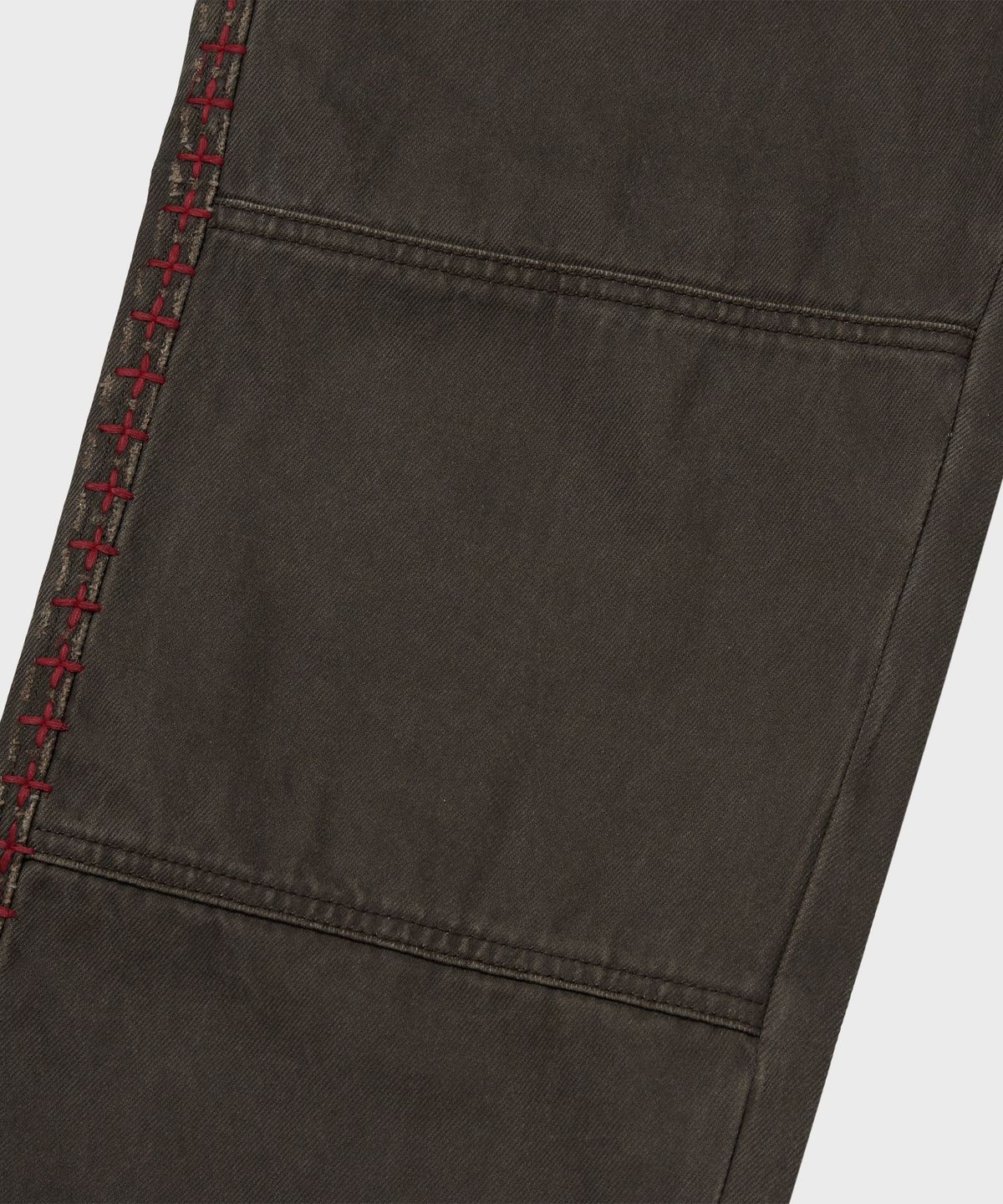 디키즈(DICKIES) X 떠그클럽 크로스 스티치 더블니 팬츠 Brown
