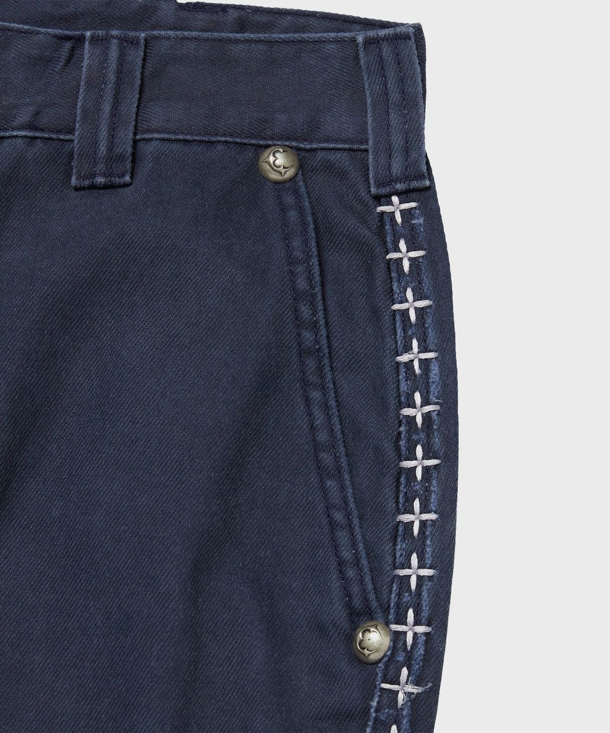 디키즈(DICKIES) X 떠그클럽 크로스 스티치 더블니 팬츠 Navy