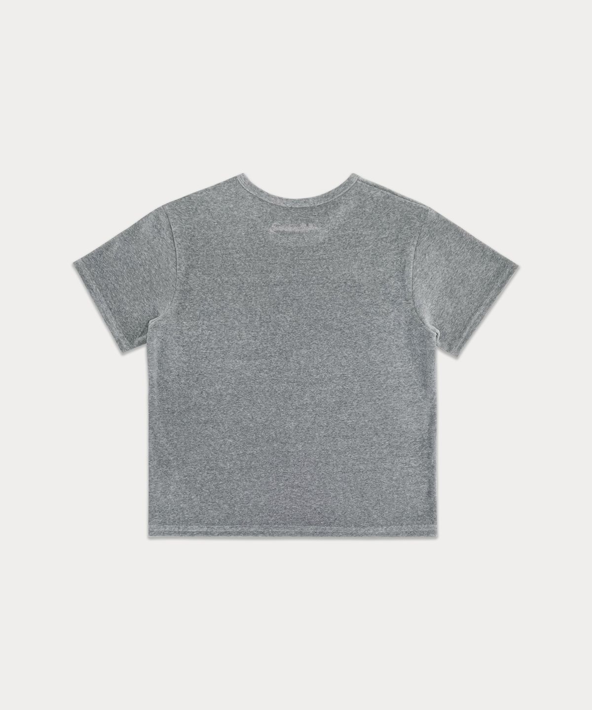 썸웨어버터(SOMEWHEREBUTTER) Velour Lettering Top - Grey
