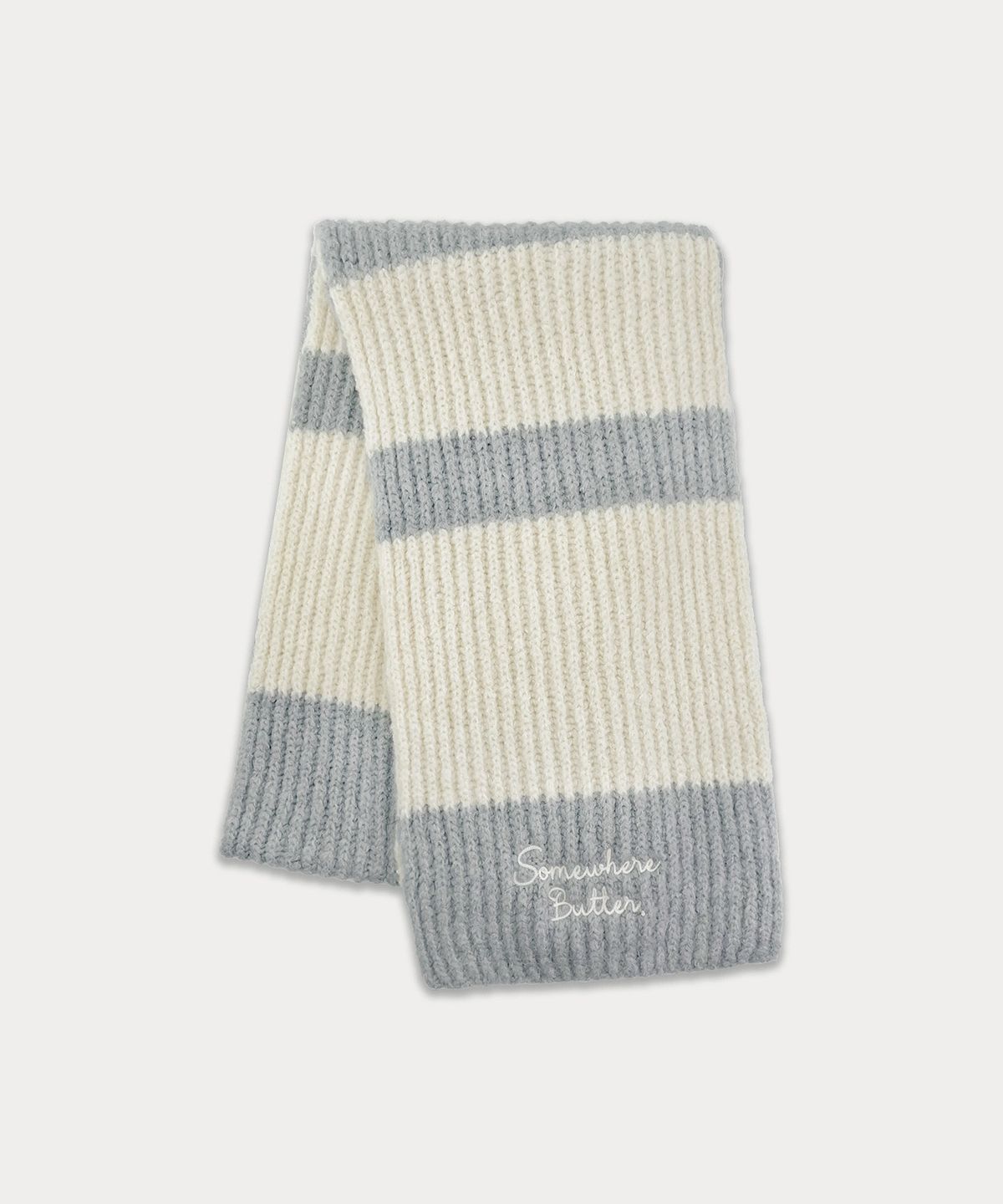 썸웨어버터(SOMEWHEREBUTTER) Letter Stripe Muffler - 3Color