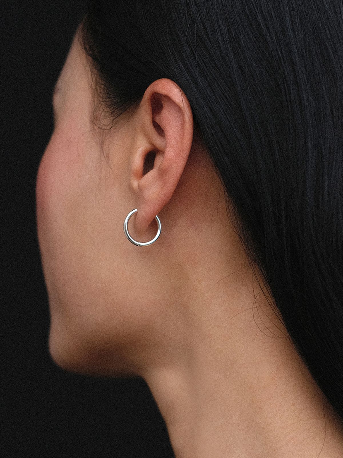 어나더레이어(ANOTHERLAYER) Simple Hoop Earring (silver925)(2color)