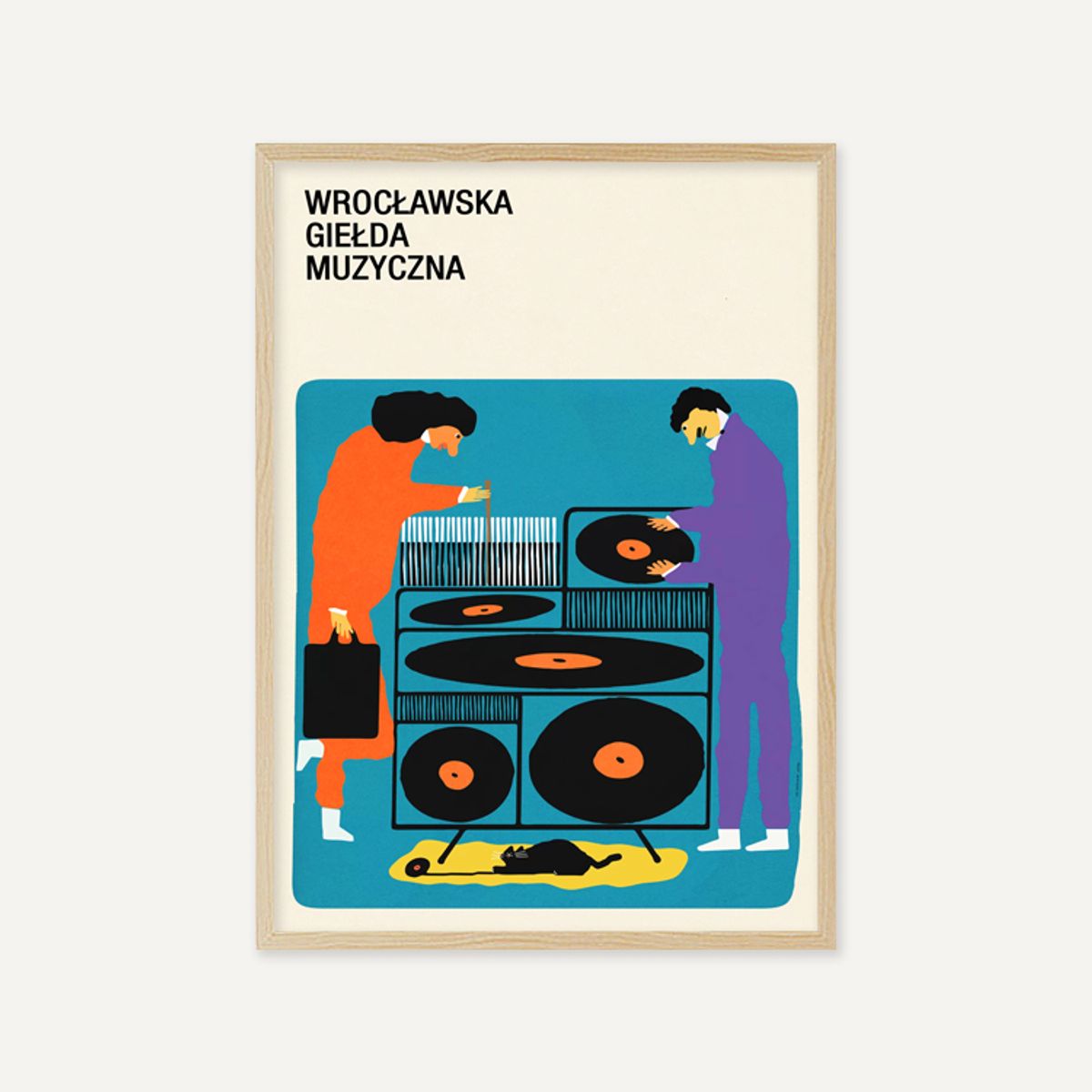 그릿시즌(GREET SEASON) 야콥 자사다 People buying records and cat (액자 포함)