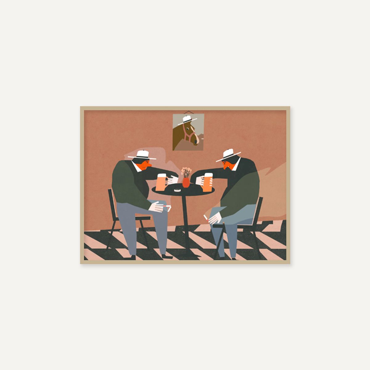그릿시즌(GREET SEASON) 야콥 자사다 Two on a beer and a horse (액자 포함)