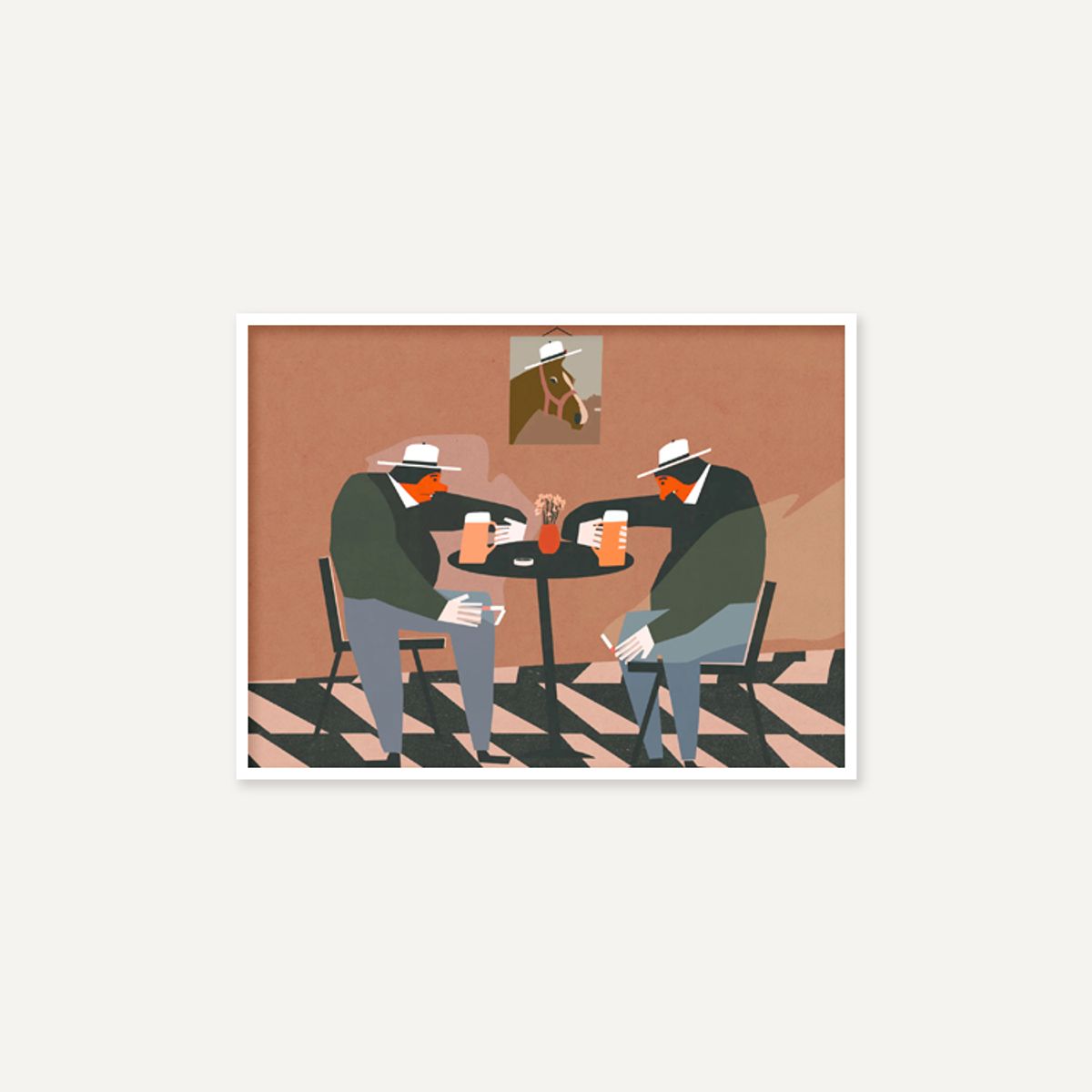 그릿시즌(GREET SEASON) 야콥 자사다 Two on a beer and a horse (액자 포함)