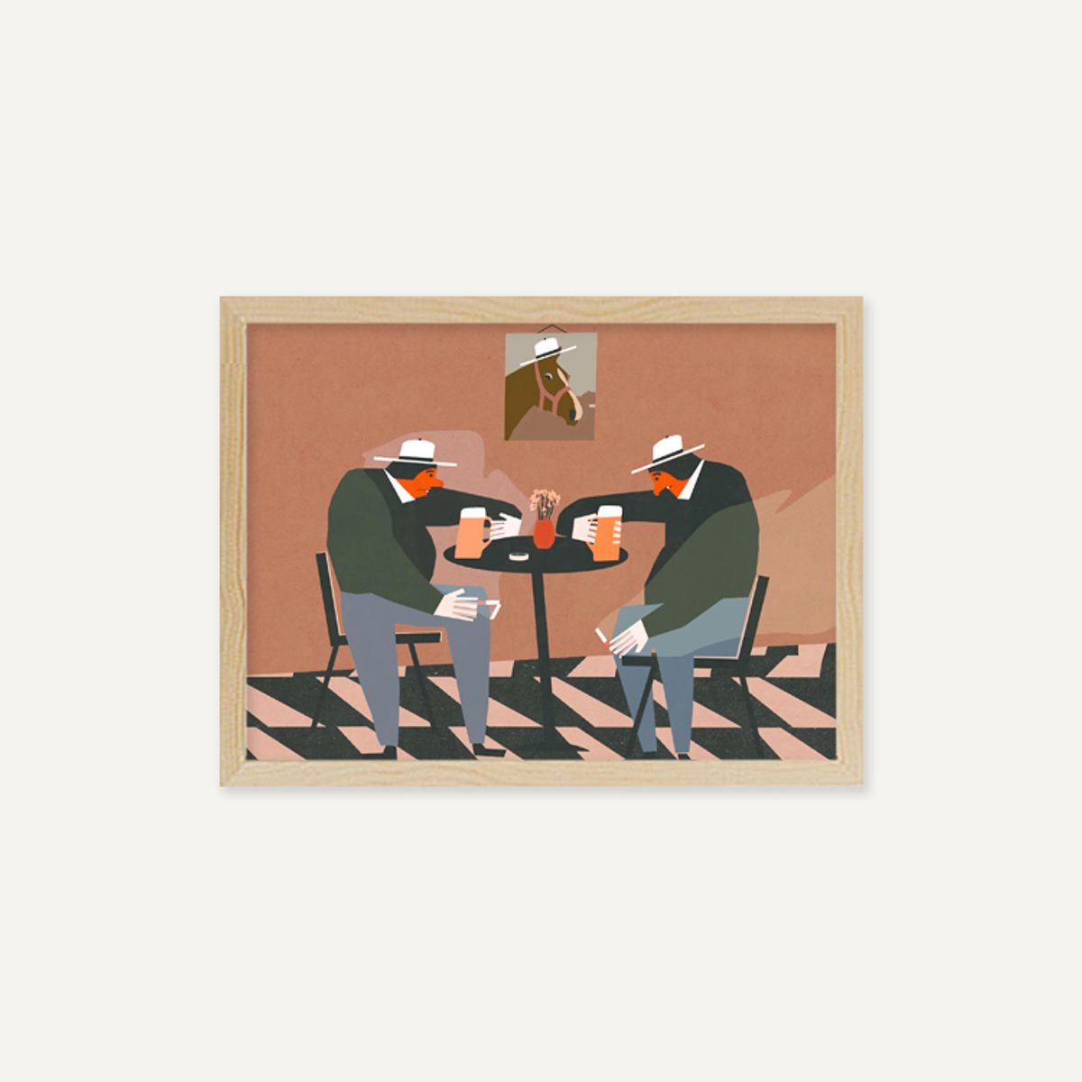 그릿시즌(GREET SEASON) 야콥 자사다 Two on a beer and a horse (액자 포함)