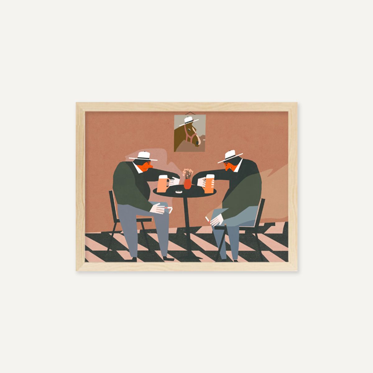 그릿시즌(GREET SEASON) 야콥 자사다 Two on a beer and a horse (액자 포함)