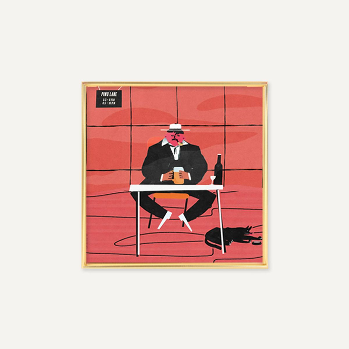 그릿시즌(GREET SEASON) 야콥 자사다 Sad man drinking beer at a table in a bar (액자 포함)