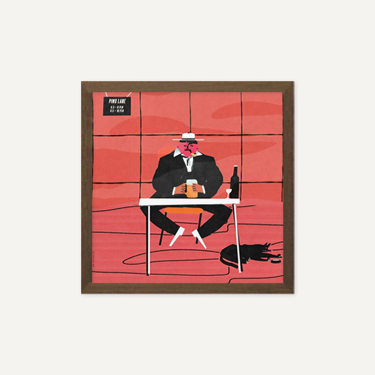 그릿시즌(GREET SEASON) 야콥 자사다 Sad man drinking beer at a table in a bar (액자 포함)