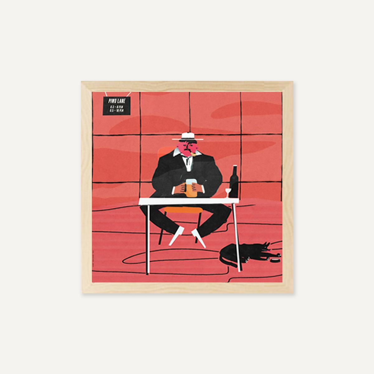 그릿시즌(GREET SEASON) 야콥 자사다 Sad man drinking beer at a table in a bar (액자 포함)