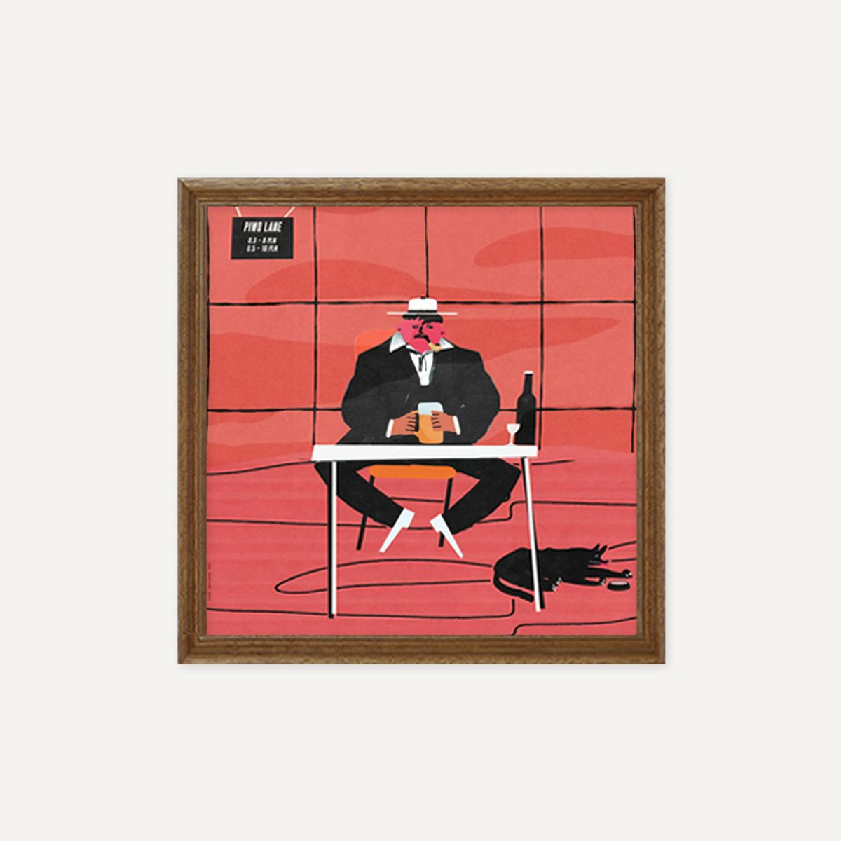 그릿시즌(GREET SEASON) 야콥 자사다 Sad man drinking beer at a table in a bar (액자 포함)