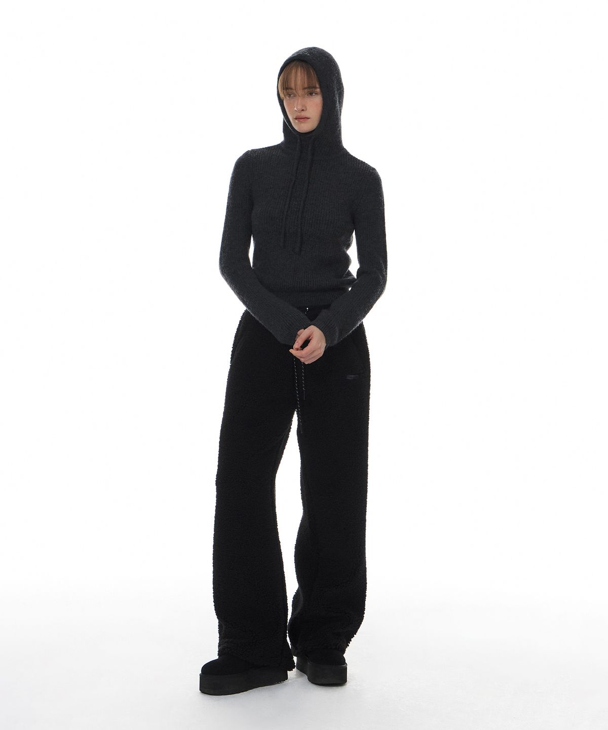 그로브(GROVE) FARBE HOODIE KNIT_GREY