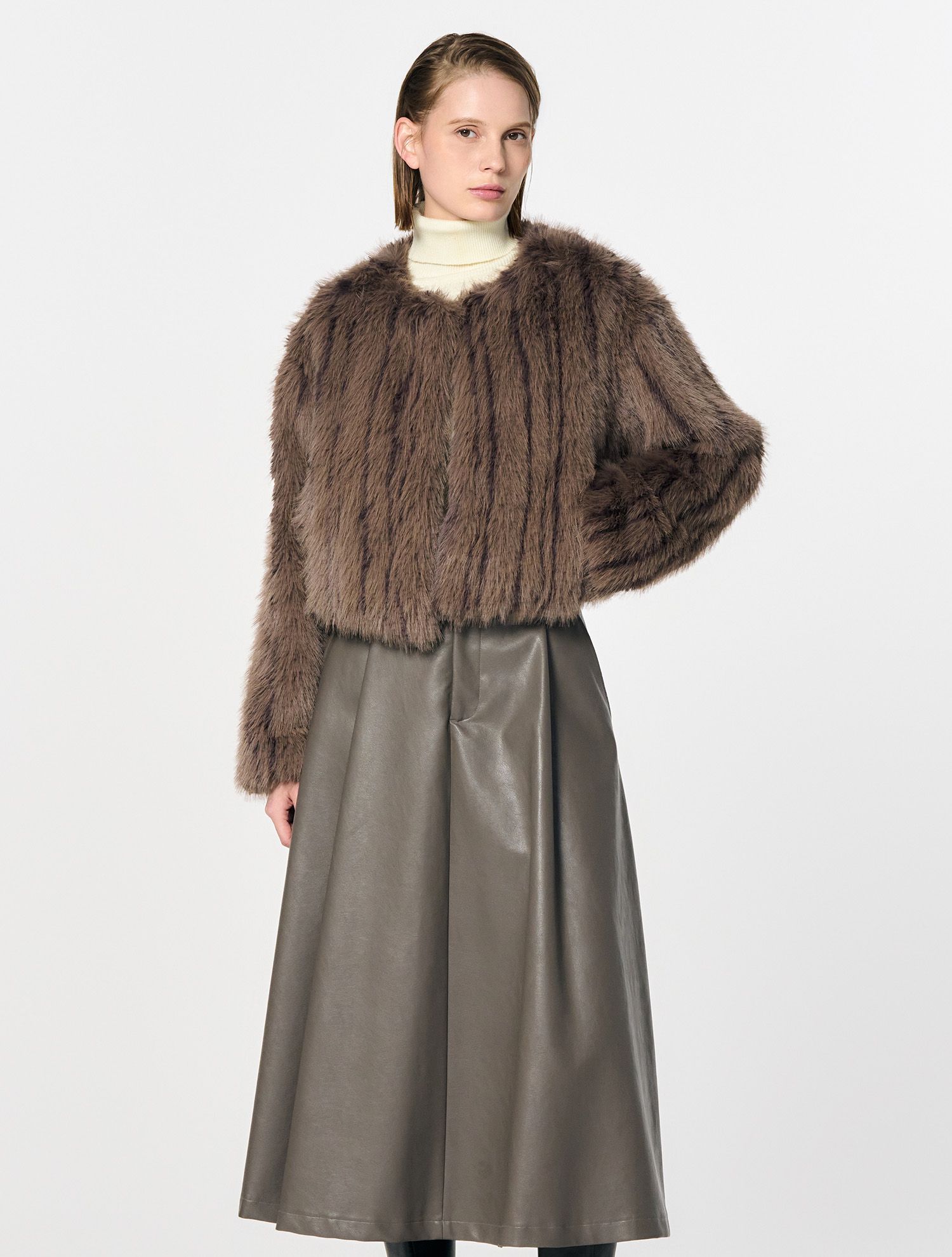 MUSINSA | GENERAL IDEA Nokara Fur Jacket [BROWN] / WBD4L09520