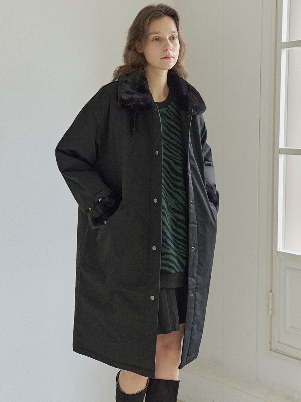 아방(AVANT-G) Zebra Oversize Knit - GREEN