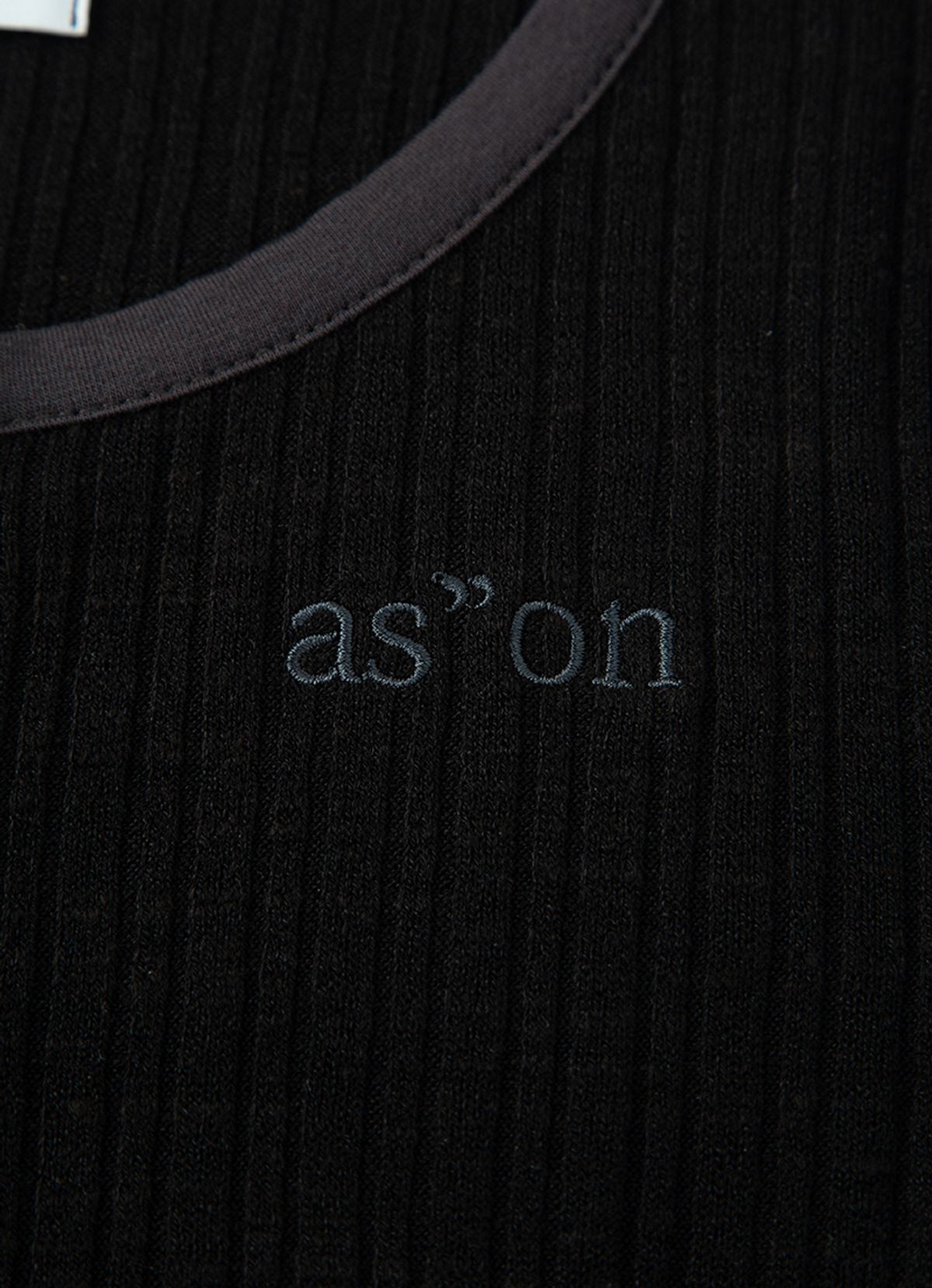 애즈온(ASON) LIBBED COMBI MINI DRESS / BLACK