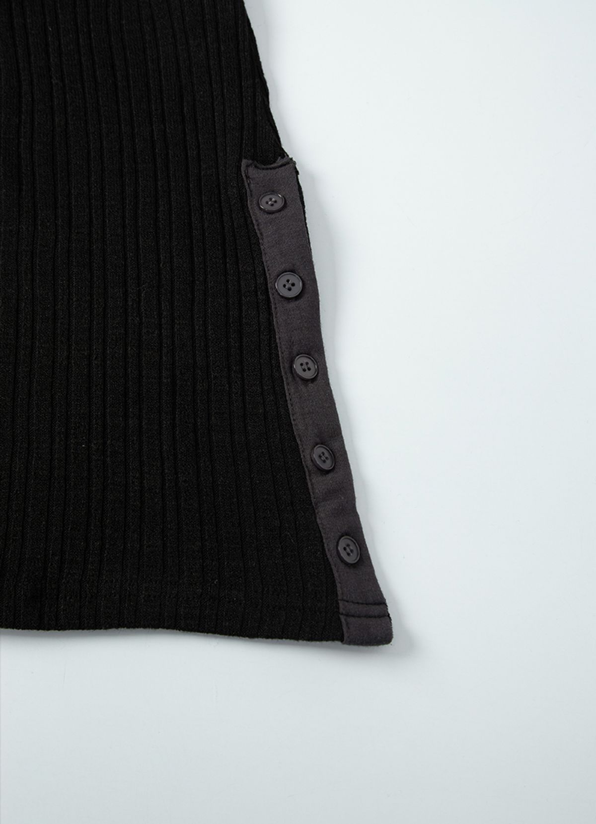 애즈온(ASON) LIBBED COMBI MINI DRESS / BLACK