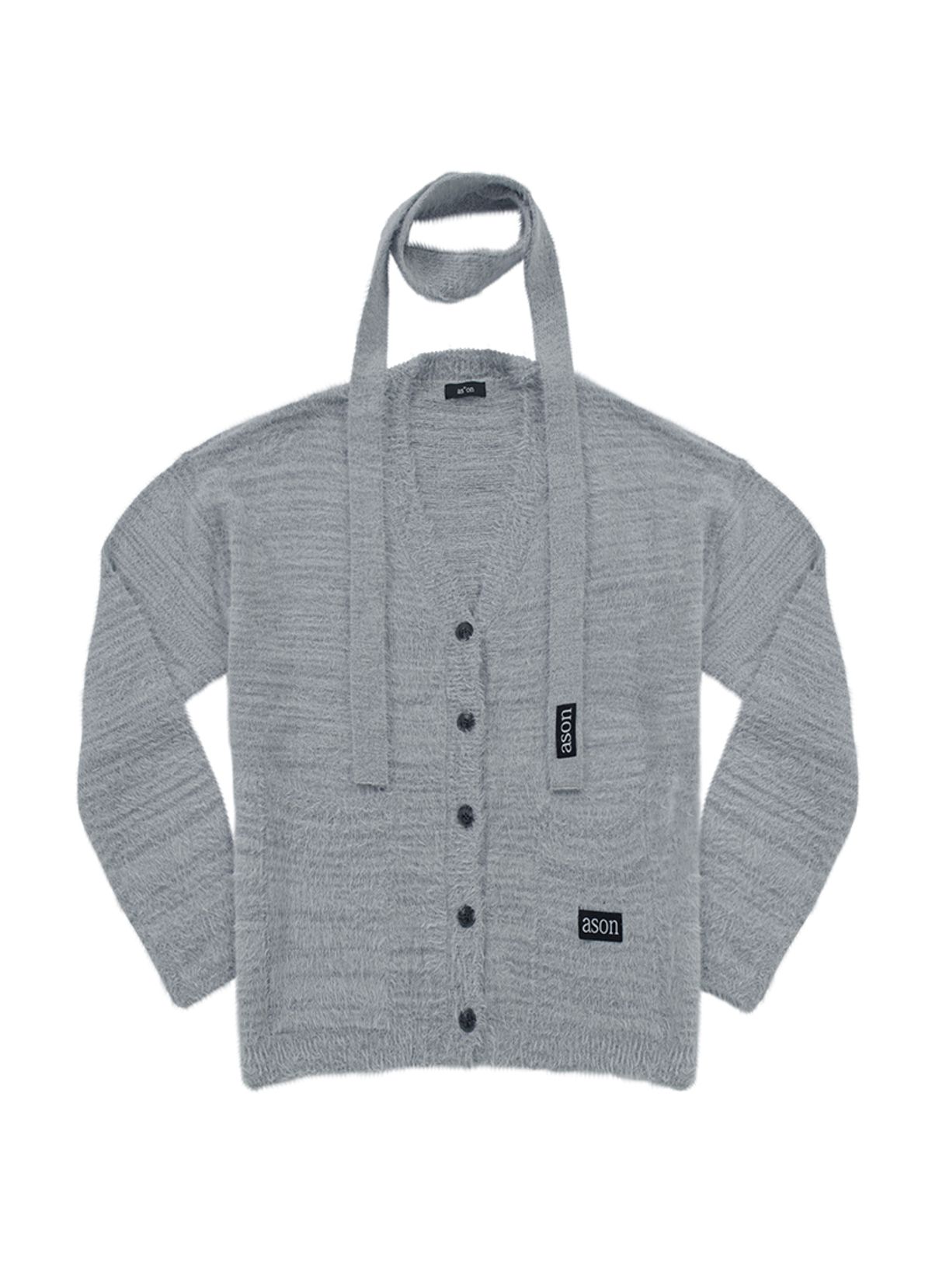 애즈온(ASON) LUCA TIE CARDIGAN / GRAY