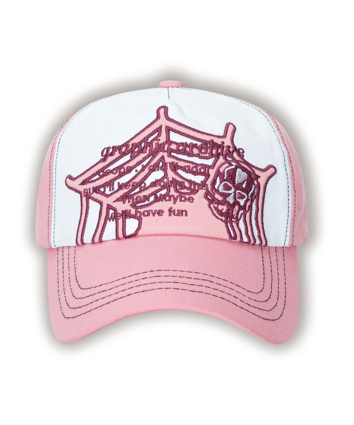 미스룰즈(MISSLULZ) Graphic Applique Ball Cap Pink