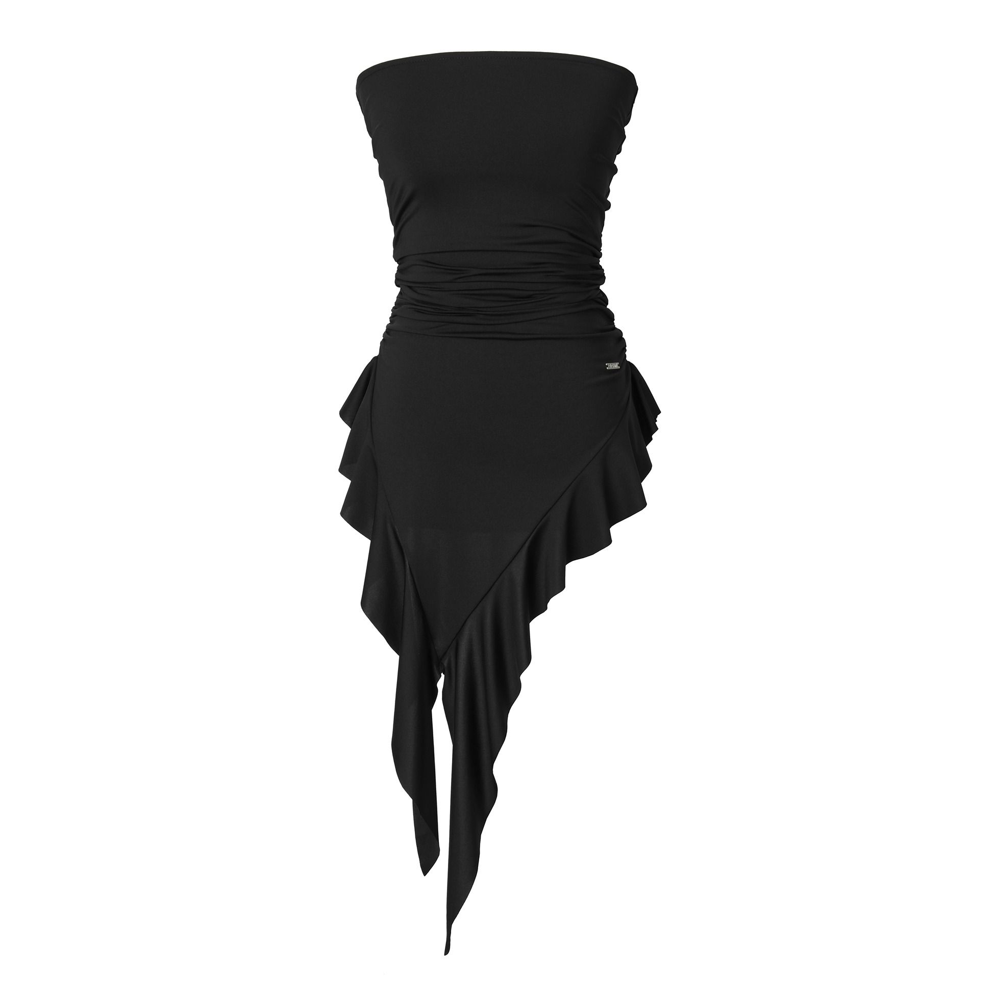 MUSINSA公式 | KHAKIPOINT Ruffled Layered Top (black)