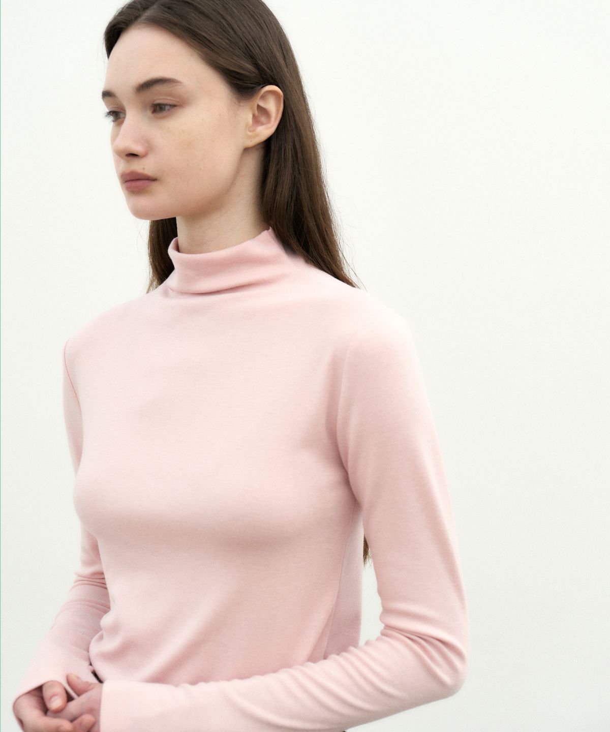 닉앤니콜(NICK&NICOLE) [ESSENTIAL] HIGH NECK SLIM TOP_PINK