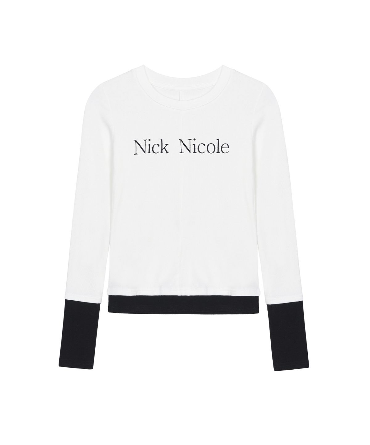 닉앤니콜(NICK&NICOLE) LAYERED PINTUCK LONG SLEEVE TOP_IVORY