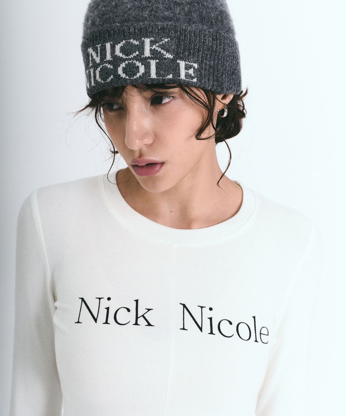 닉앤니콜(NICK&NICOLE) LAYERED PINTUCK LONG SLEEVE TOP_IVORY