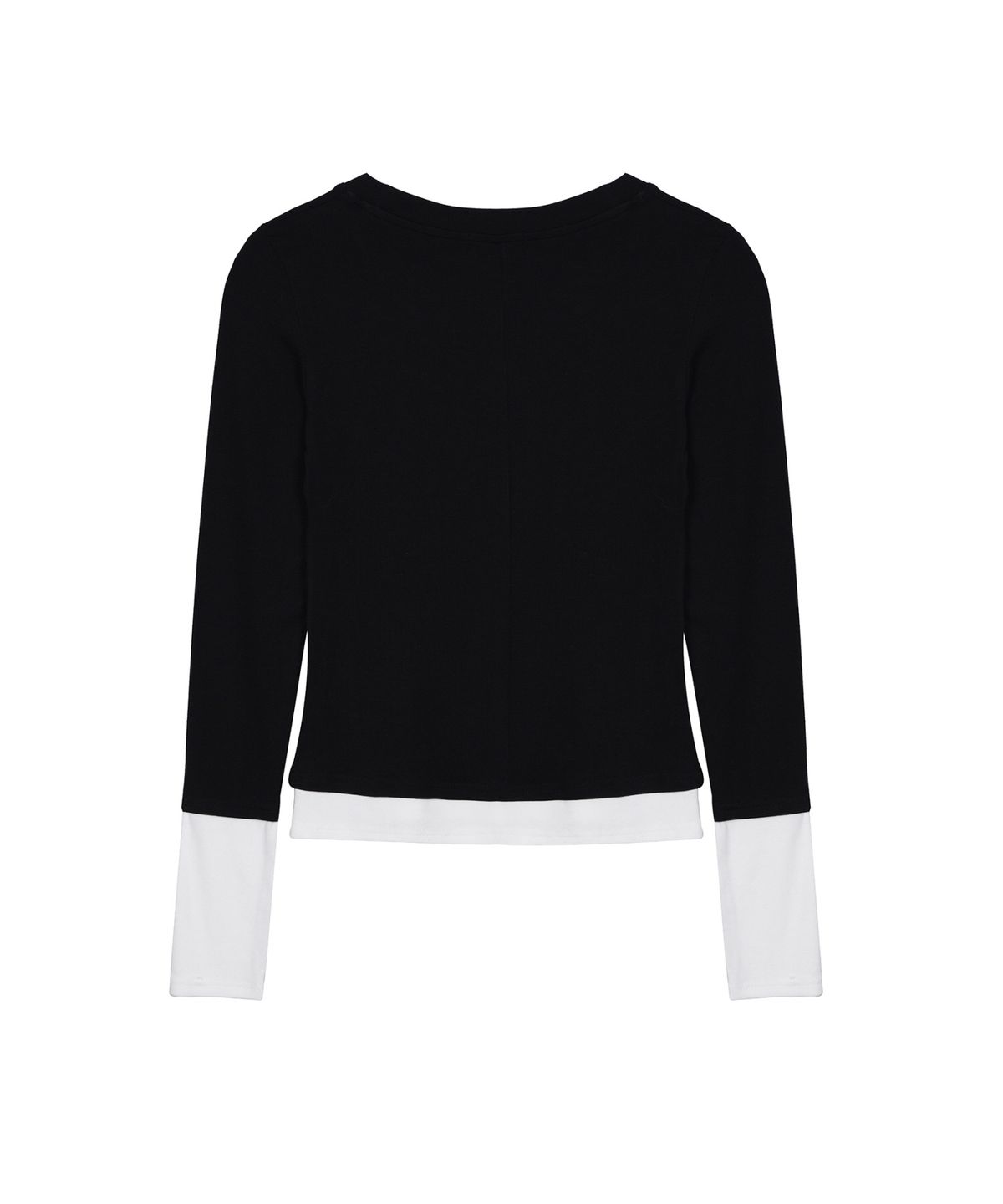 닉앤니콜(NICK&NICOLE) LAYERED PINTUCK LONG SLEEVE TOP_BLACK