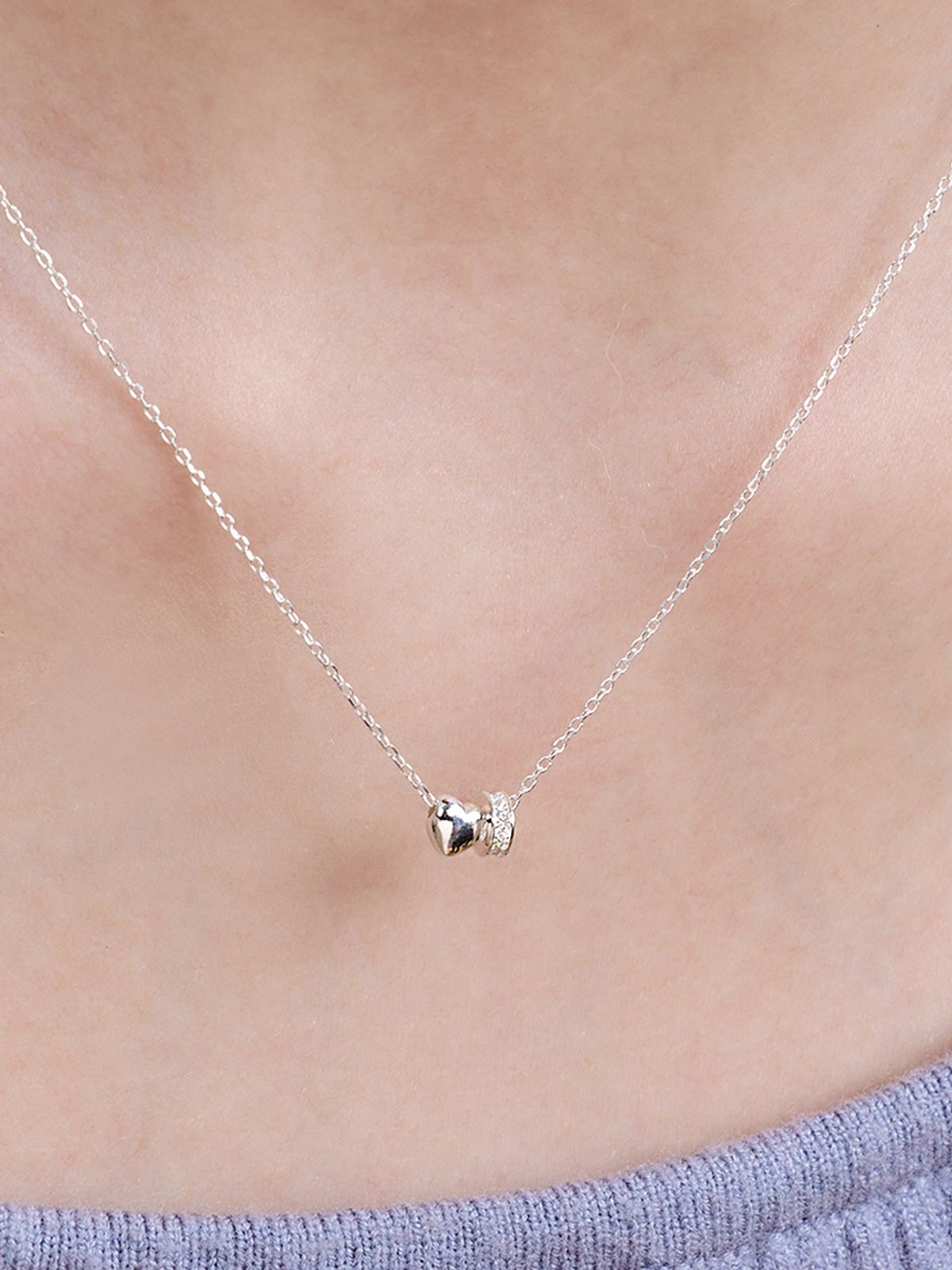앵브록스(ENGBROX) [silver925] heart and cubic ring necklace