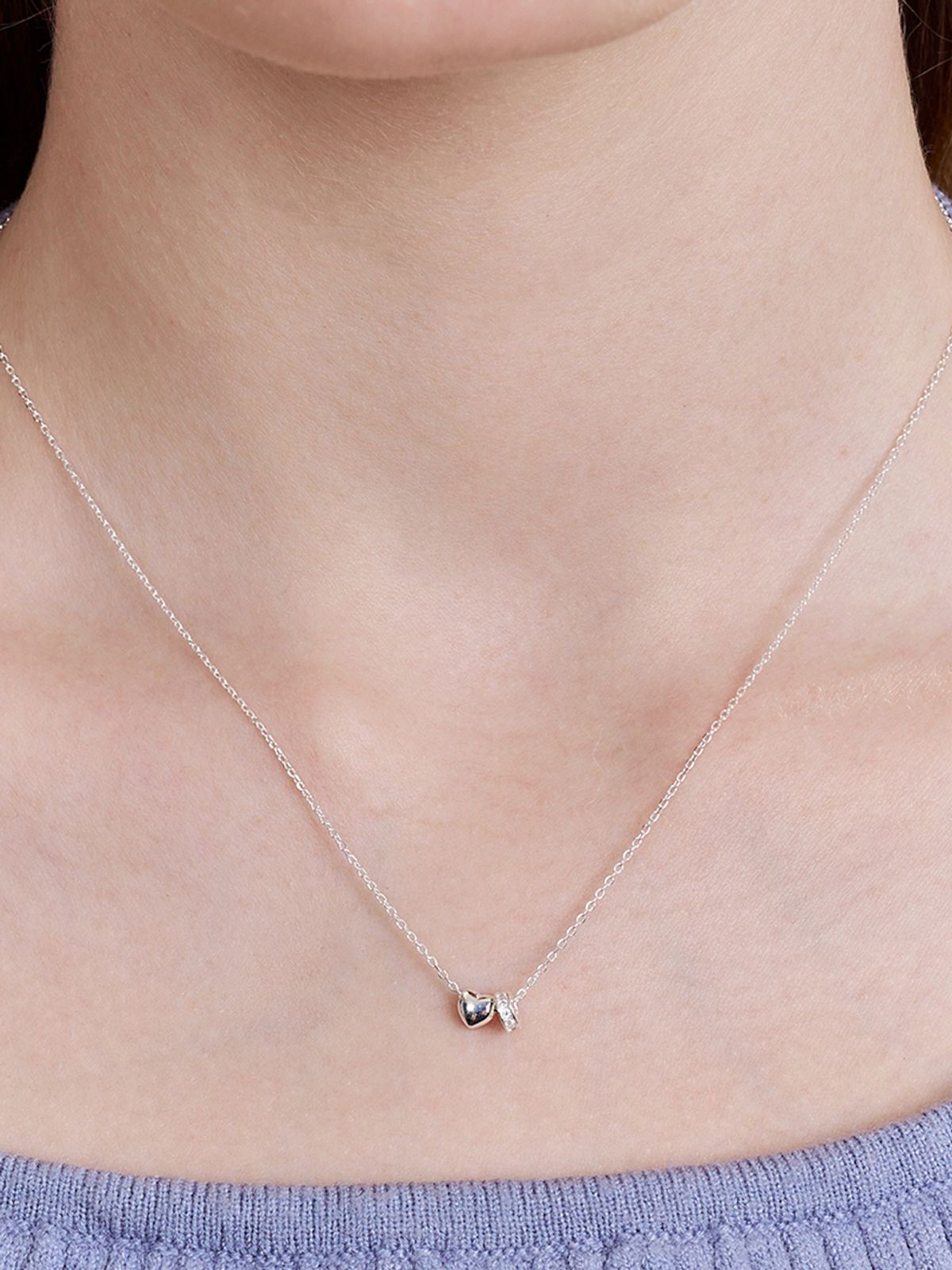 앵브록스(ENGBROX) [silver925] heart and cubic ring necklace