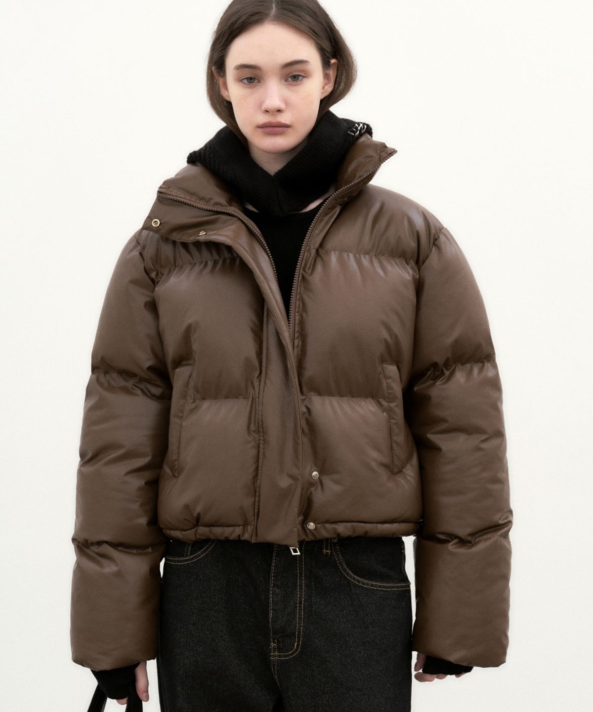 닉앤니콜(NICK&NICOLE) NICOLE LEATHER PUFFER SHORT PADDING_3 COLOR