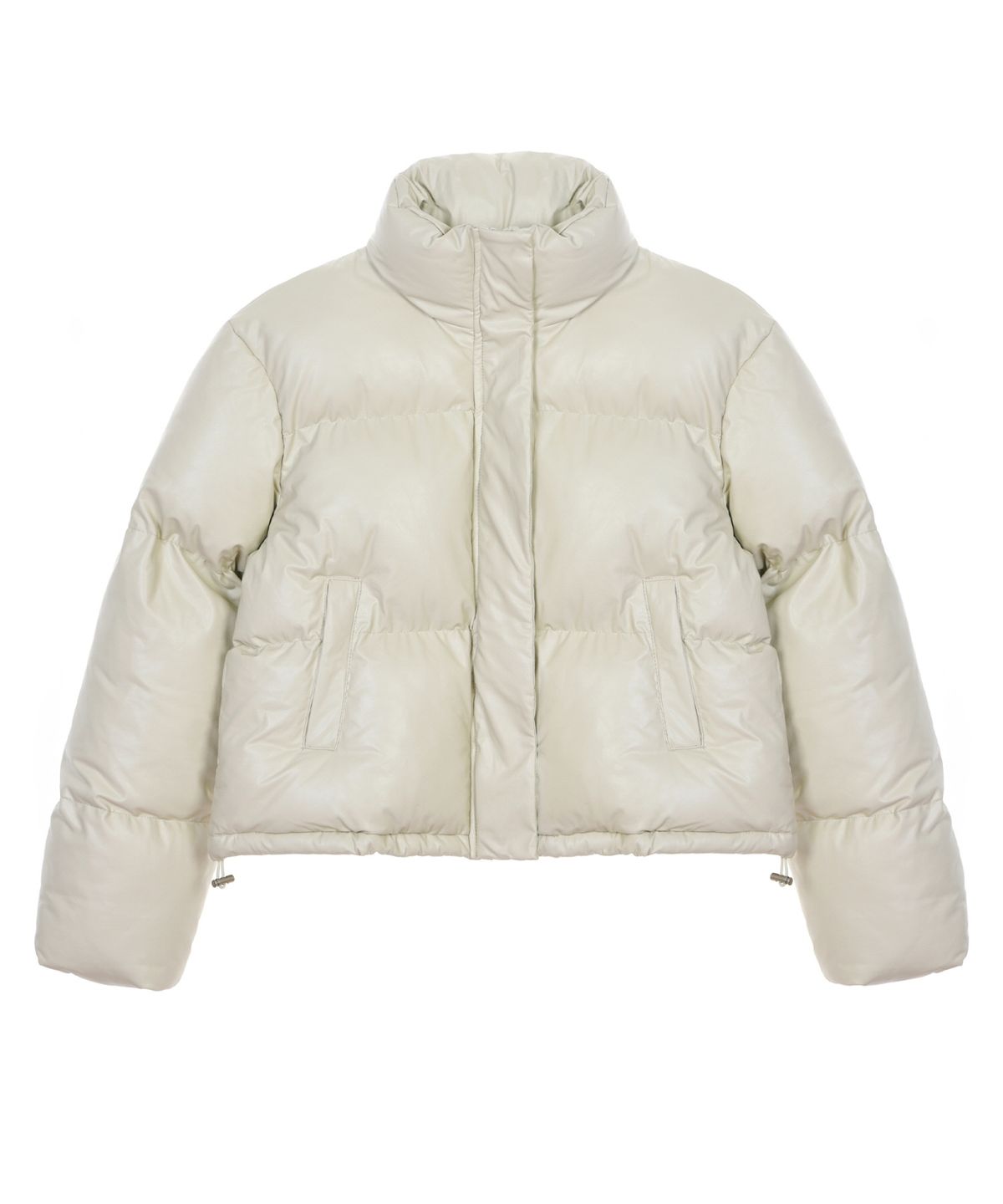 닉앤니콜(NICK&NICOLE) NICOLE LEATHER PUFFER SHORT PADDING_SAND BEIGE