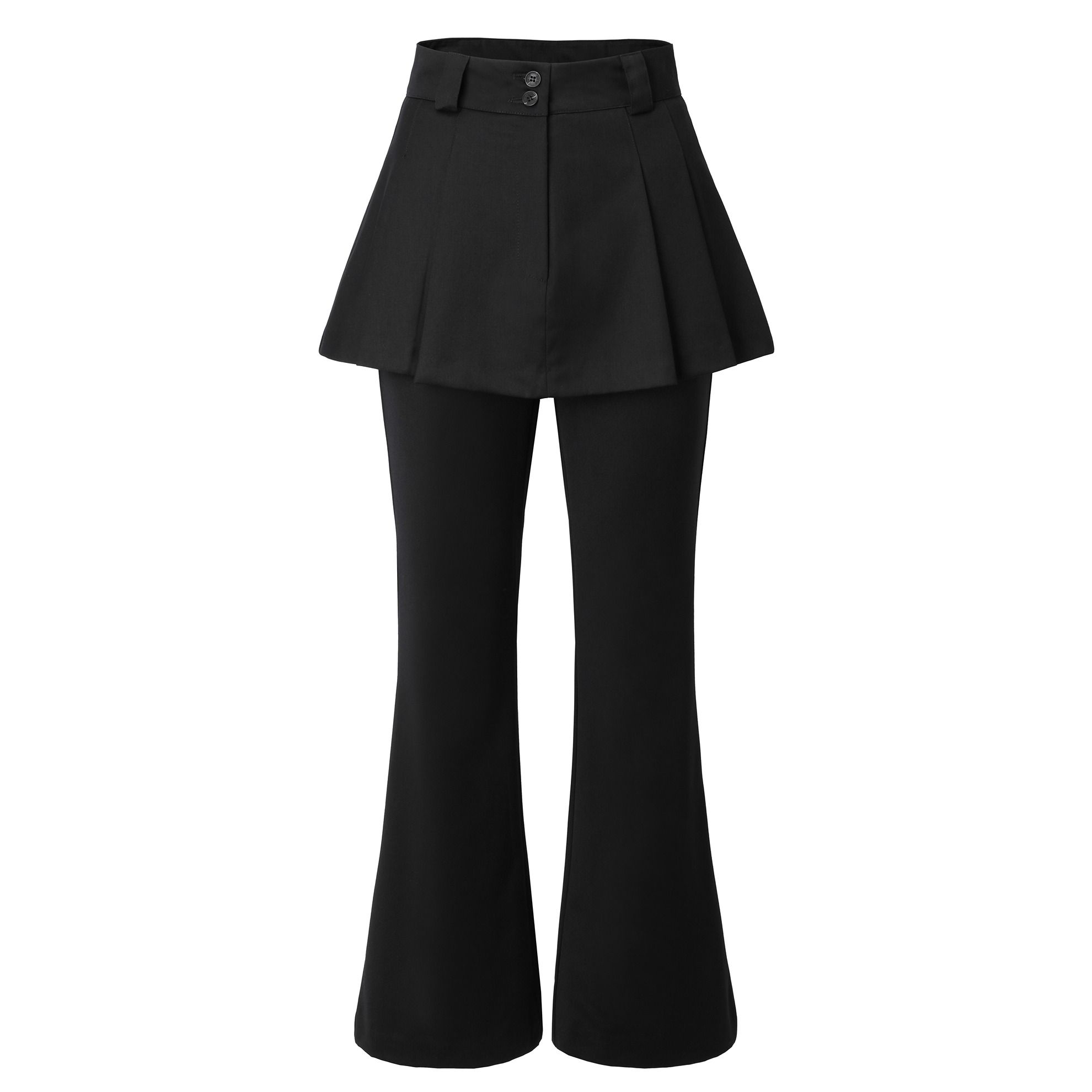 送料/関税込 ●KHAKIPOINT● Skirt Layered Bootcut Pants MUSINSA | KHAKIPOINT Skirt Layered Bootcut Pants (black)