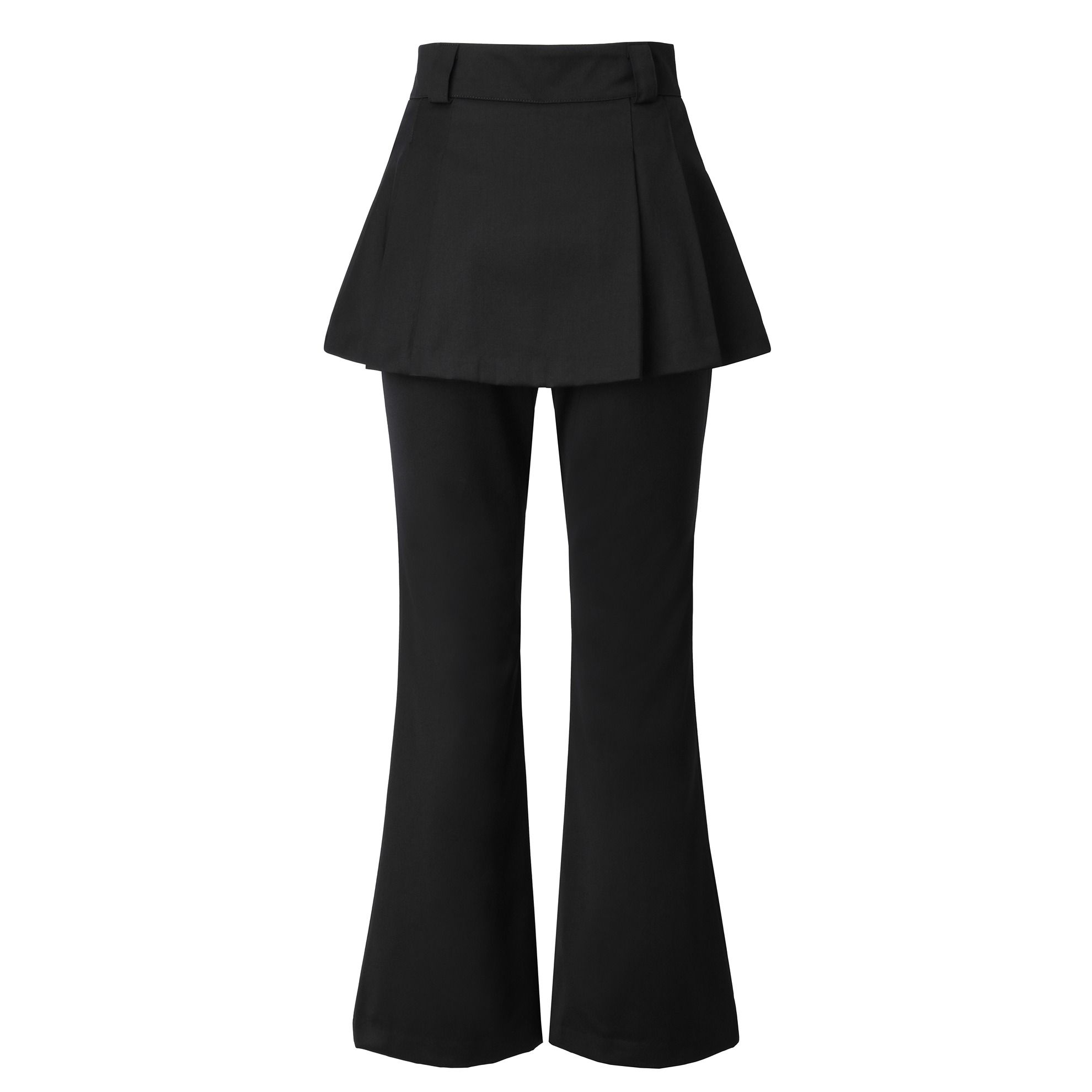 ◆KHAKIPOINT◆ Skirt Layered Bootcut Pants black P0000BDQ Skirt Layered Bootcut Pants (black) - 감도 깊은 취향 셀렉트