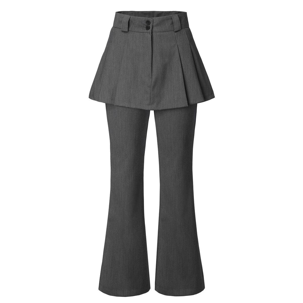 카키포인트(KHAKIPOINT) Skirt Layered Bootcut Pants (gray)