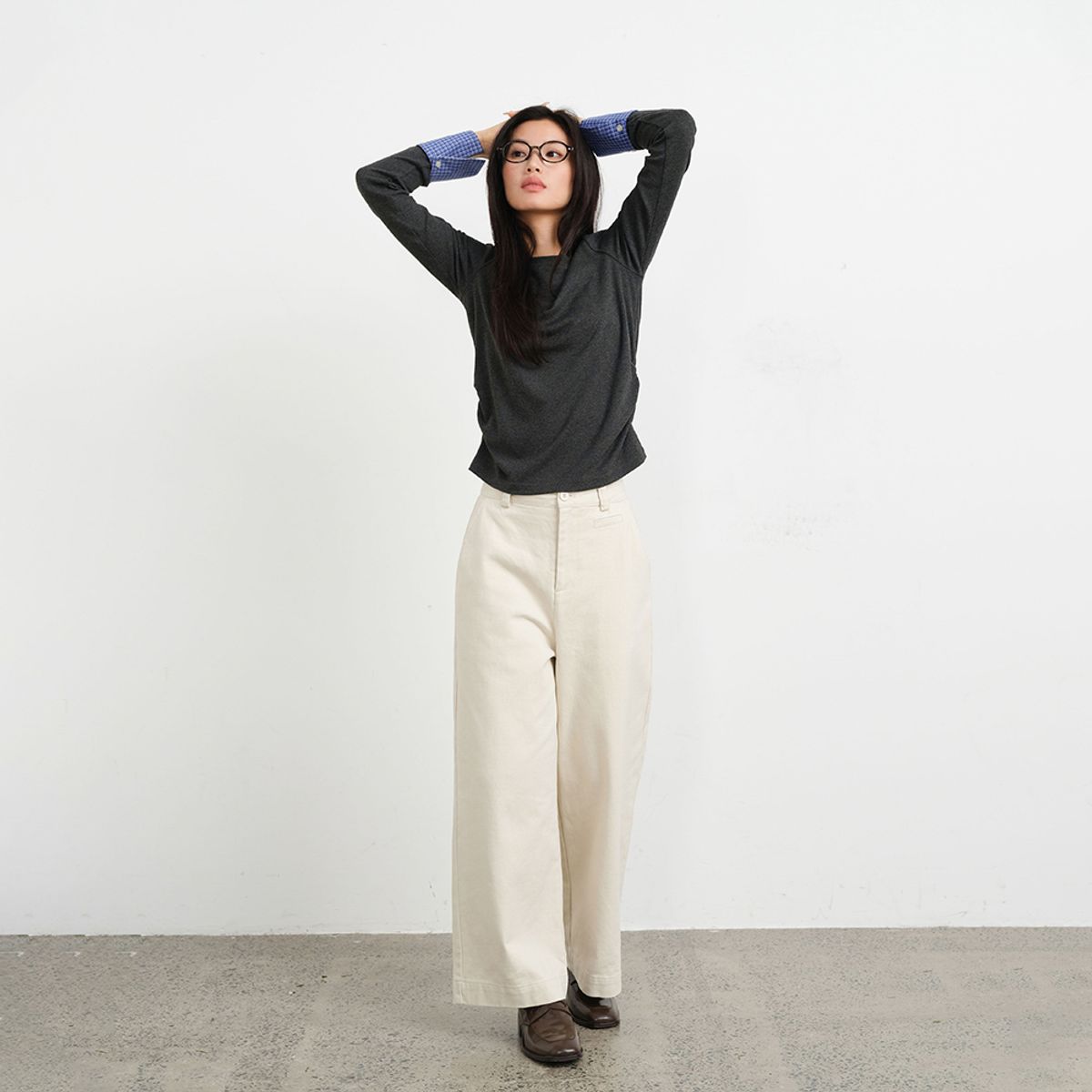 랭썬(LANGSON) LS_High-waist semi loose pants_3color