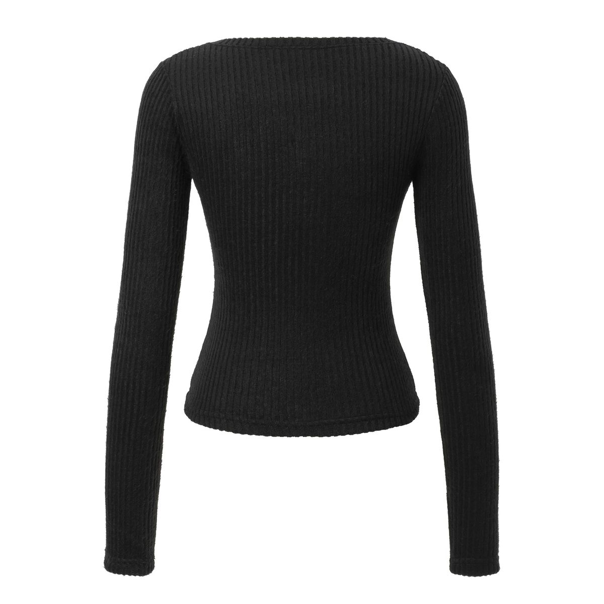 카키포인트(KHAKIPOINT) Ribbed Button T-shirt (black)