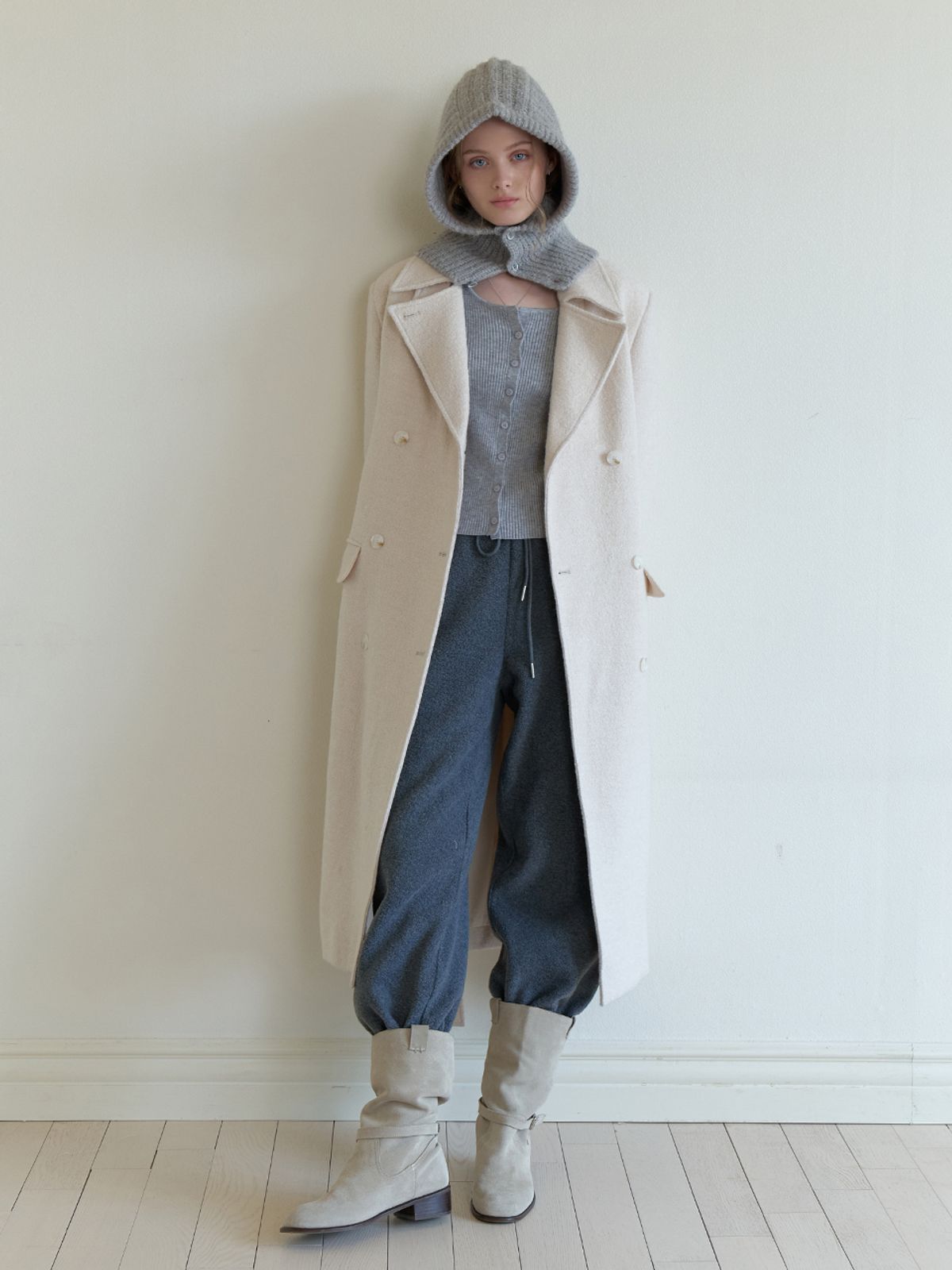 리엘(RE L) Note double wool coat (ivory)