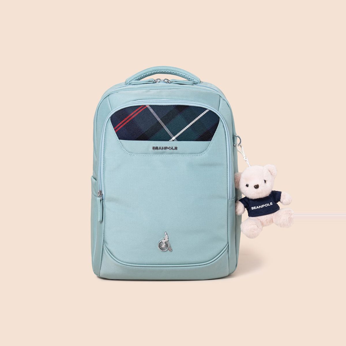 빈폴 키즈(BEANPOLE KIDS) 코어 체크 책가방  라이트 그린 (BI51D4U01L)