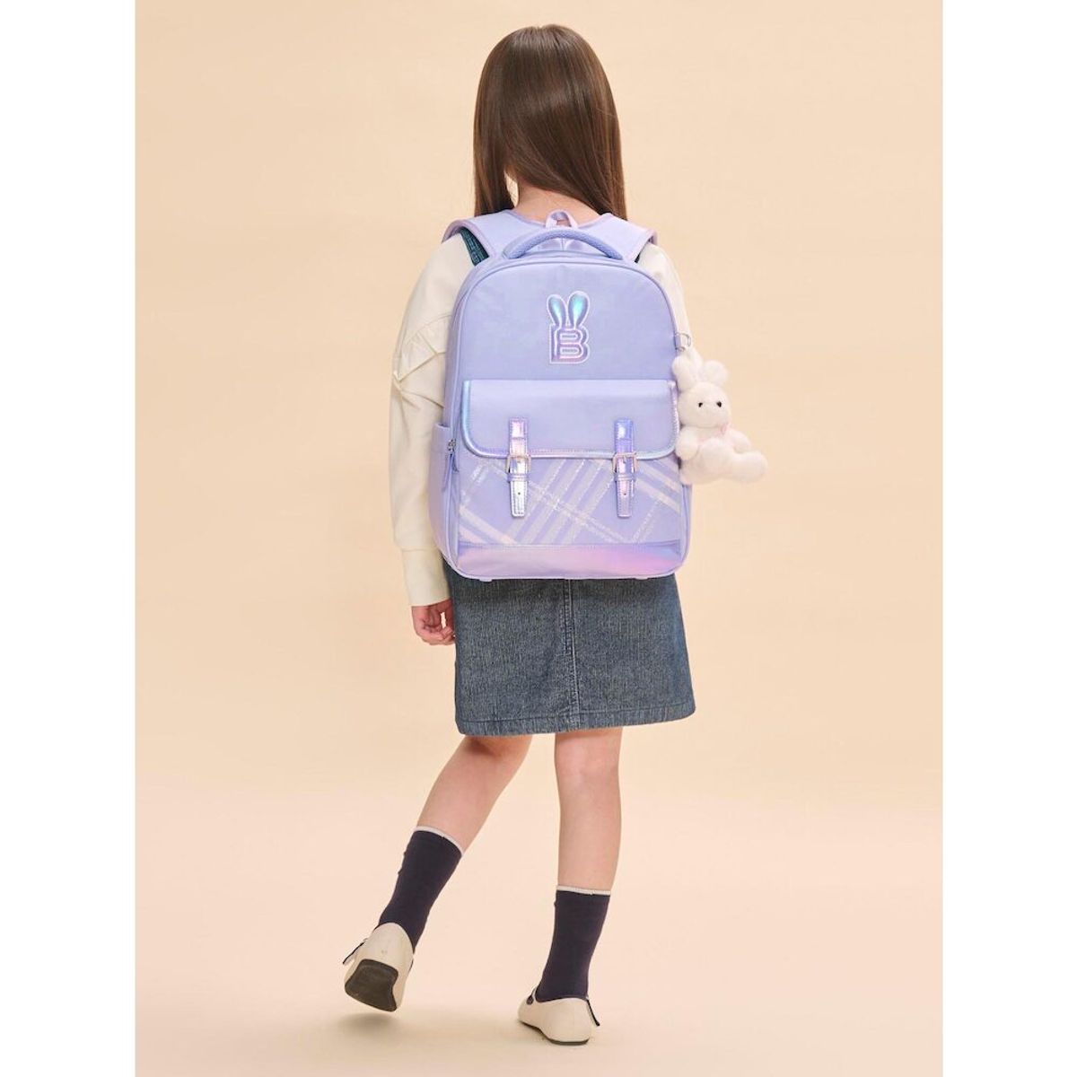 빈폴 키즈(BEANPOLE KIDS) 코어 체크 여아 책가방  라이트 퍼플 (BI51D4G01V)