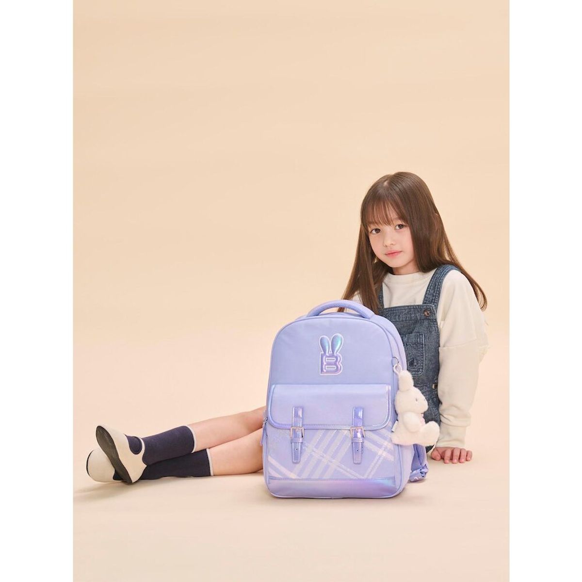 빈폴 키즈(BEANPOLE KIDS) 코어 체크 여아 책가방  라이트 퍼플 (BI51D4G01V)