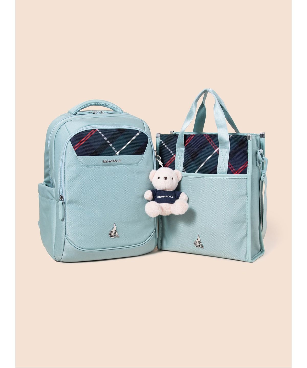 빈폴 키즈(BEANPOLE KIDS) 코어 체크 책가방 세트  라이트 그린 (PS00133022L)