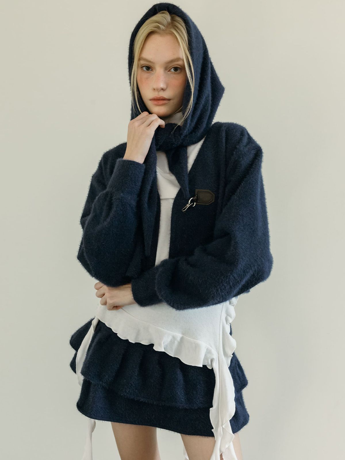모이페어(MOIFAIRE) SNOWFLAKE TIERED SKIRT PANTS / NAVY