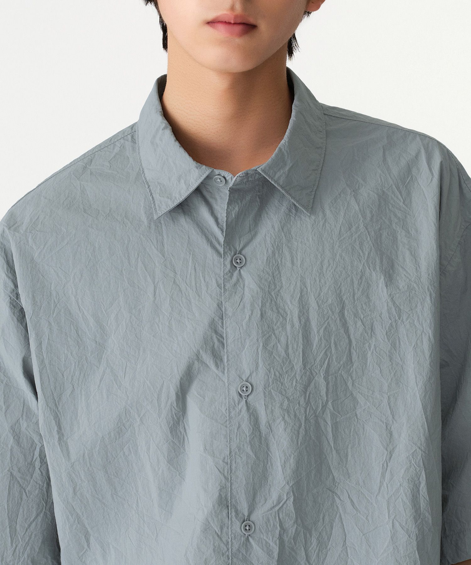 ★MUSINSA STANDARD★ Crinkle Relaxed Short Sleeve Shirt Khak MUSINSA | MUSINSA STANDARD Crinkle Relaxed Short Sleeve