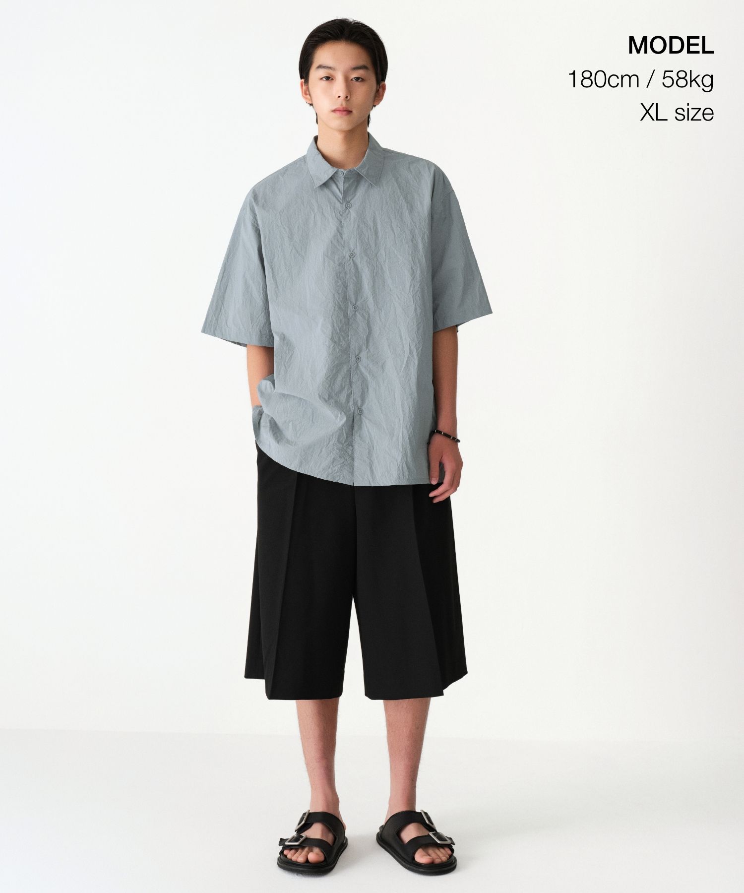 MUSINSA | MUSINSA STANDARD Relaxed Nylon Crease Short Sleeve
