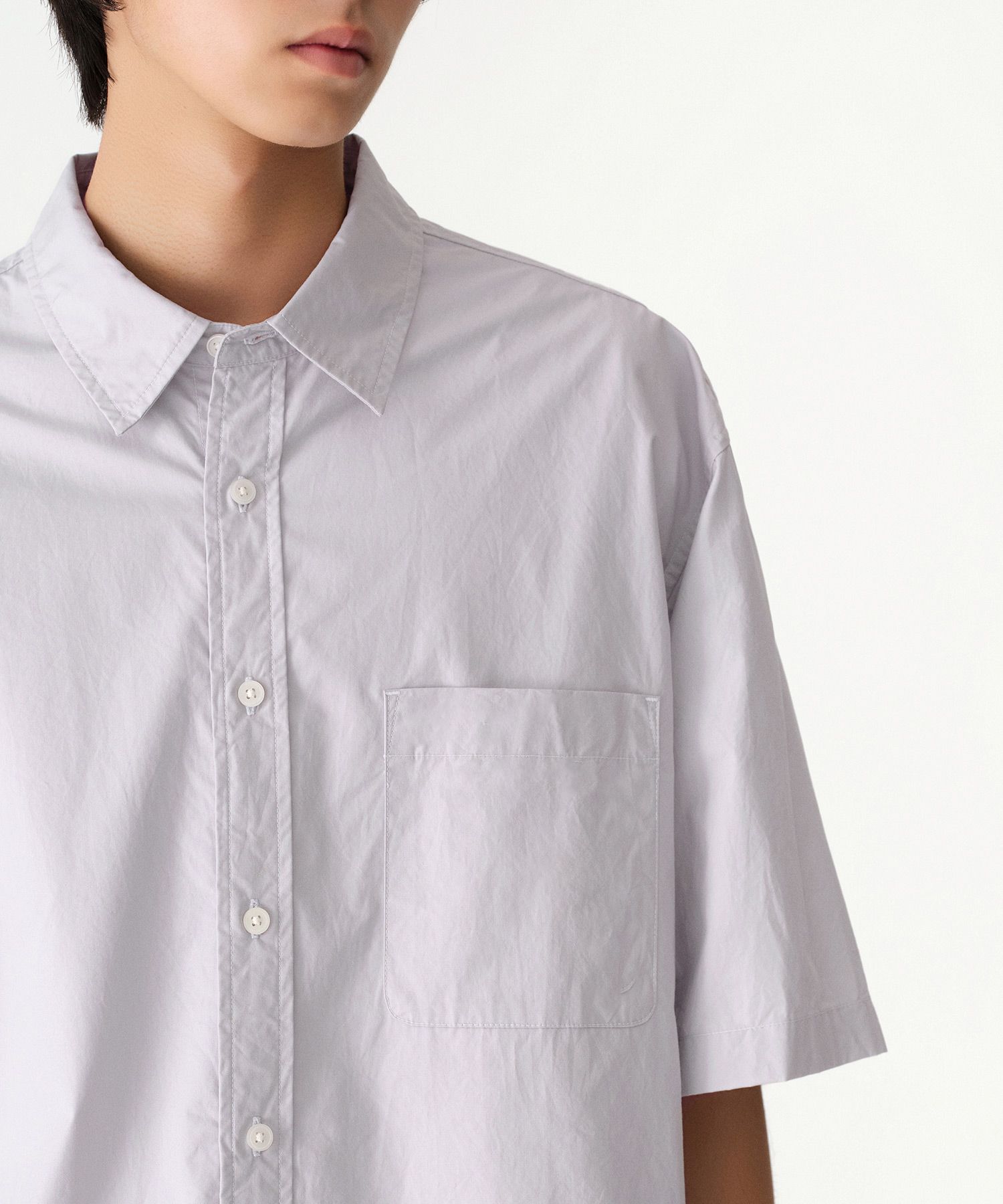 ★MUSINSA STANDARD★ Relaxed soft poplin shirt purple grey M MUSINSA | MUSINSA STANDARD Relaxed Washed Poplin Short