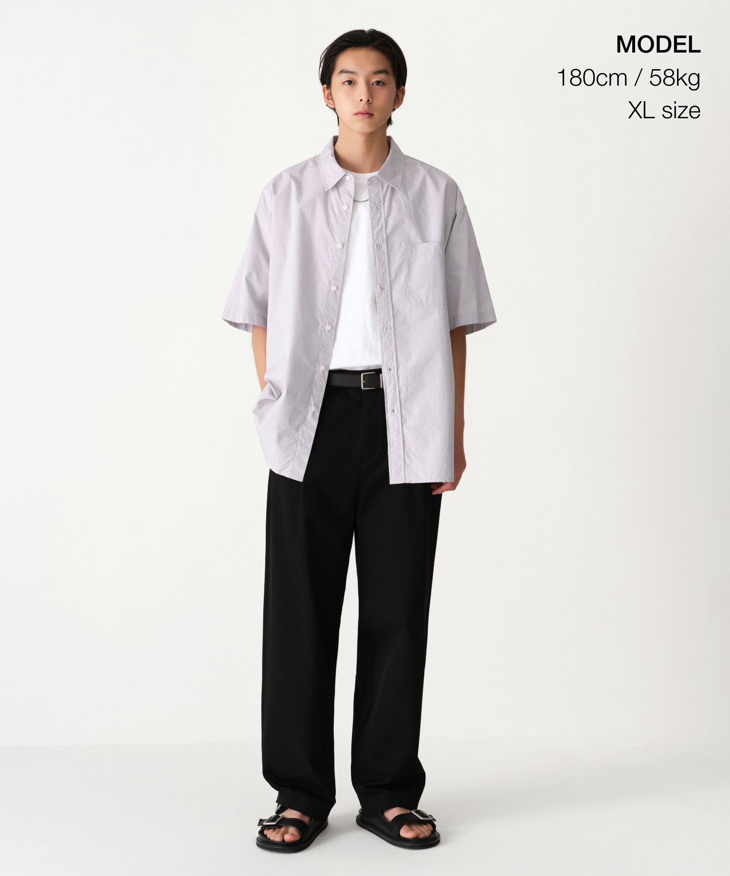 ★MUSINSA STANDARD★ Relaxed soft poplin shirt purple grey M MUSINSA | MUSINSA STANDARD Relaxed Washed Poplin Shirt